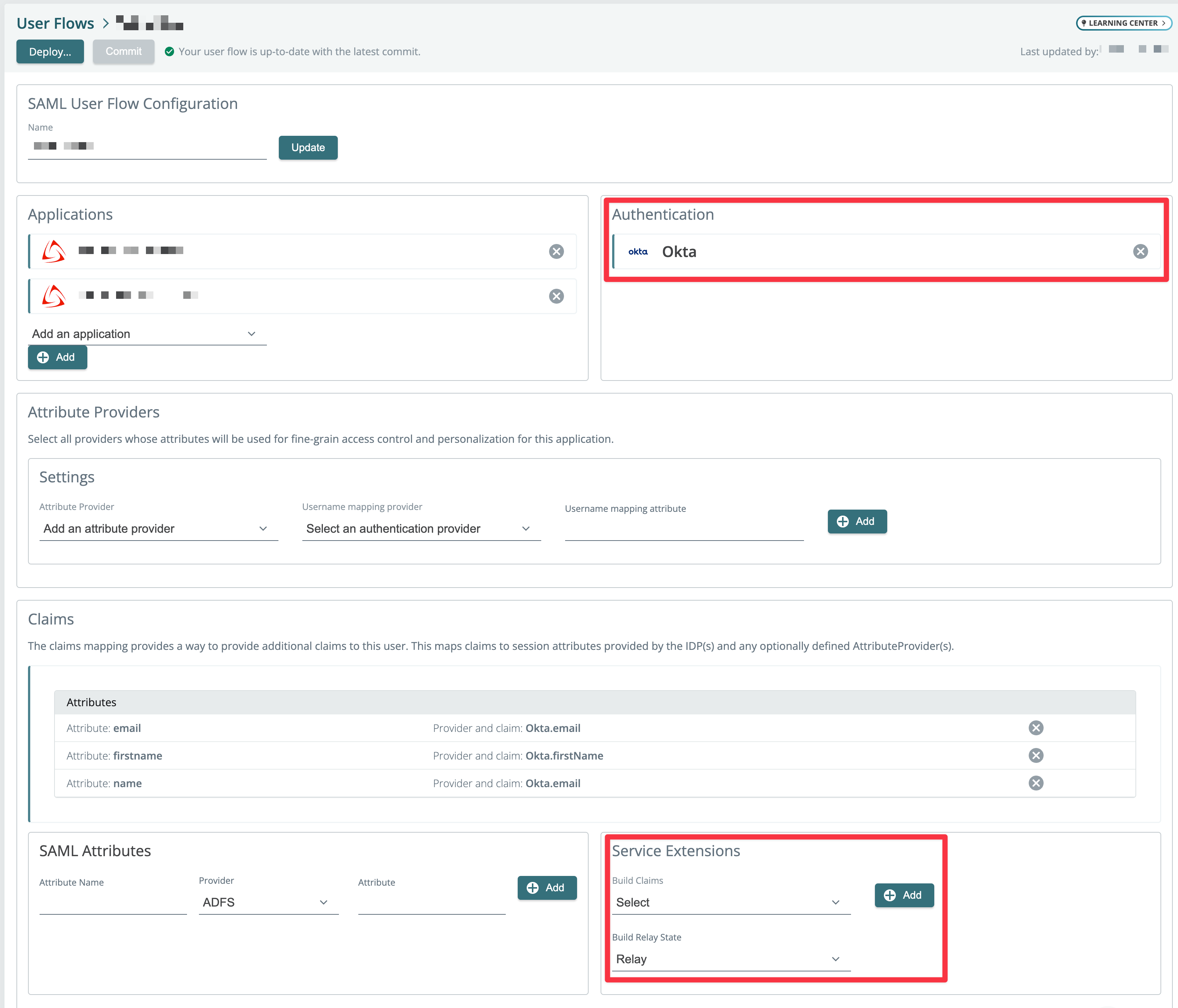 Extensions de services SAML