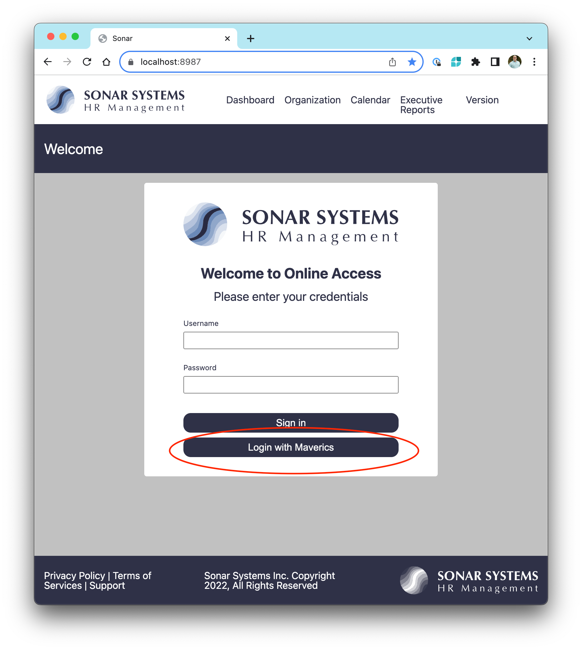 Application de test Sonar Systems