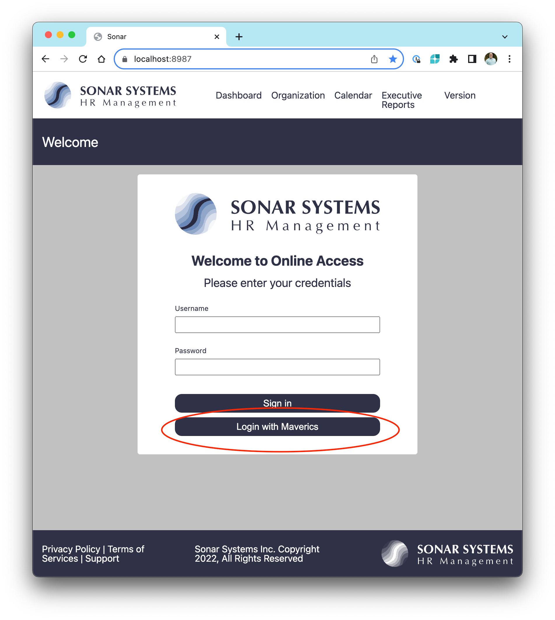 Sonar Systems test app